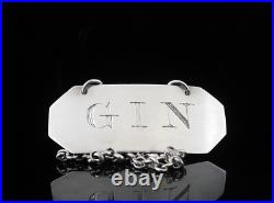 Scottish Antique Sterling Silver GIN Decanter Label, Dick & Robertson c. 1796