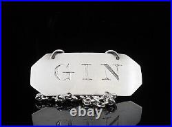 Scottish Antique Sterling Silver GIN Decanter Label, Dick & Robertson c. 1796