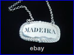 Scottish Antique Sterling Silver MADEIRA Decanter Label, Alexander Edmonstoun III