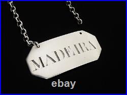 Scottish Antique Sterling Silver MADEIRA Decanter Label, Dick & Robertson c. 1796