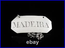 Scottish Antique Sterling Silver MADEIRA Decanter Label, Dick & Robertson c. 1796