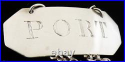 Scottish Antique Sterling Silver PORT Decanter Label, Dick & Robertson c. 1796