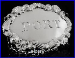 Scottish Antique Sterling Silver Port Decanter Label, George McHattie c. 1820