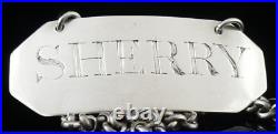 Scottish Antique Sterling Silver SHERRY Decanter Label, Dick & Robertson c. 1796