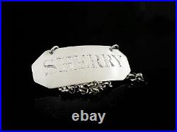 Scottish Antique Sterling Silver SHERRY Decanter Label, Dick & Robertson c. 1796