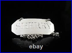 Scottish Antique Sterling Silver SHERRY Decanter Label, Dick & Robertson c. 1796