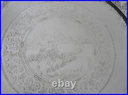 Scottish Antique Sterling Silver Wild Animal Salver, Glasgow 1876, James Reid