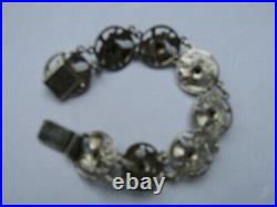 Scottish Antique/Vintage Citrine Thistle Sterling Silver 925 Bracelet W. B. &s