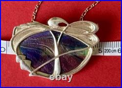 Scottish Art Nouveau Stg. Silver Brooch c. 1980s Pat Cheney John Ditchfield Glass