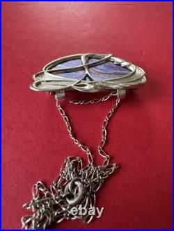 Scottish Art Nouveau Stg. Silver Brooch c. 1980s Pat Cheney John Ditchfield Glass Scottish Art Nouveau Stg. Silver Brooch c. 1980s Pat Cheney John Ditchfield Glass