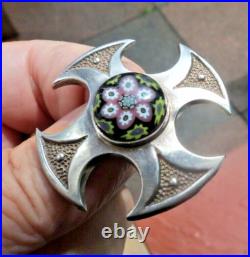 Scottish Brooch Caithness Glass Sterling Silver hm for 1971 1979 1972 Edinburgh