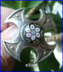 Scottish Brooch Caithness Glass Sterling Silver hm for 1971 1979 1972 Edinburgh