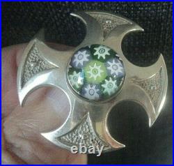Scottish Brooch Caithness Glass Sterling Silver hm for 1971 1979 1972 Edinburgh