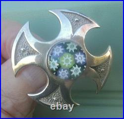 Scottish Brooch Caithness Glass Sterling Silver hm for 1971 1979 1972 Edinburgh