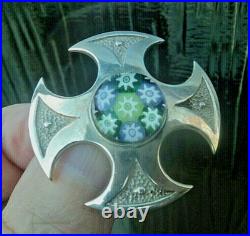 Scottish Brooch Caithness Glass Sterling Silver hm for 1971 1979 1972 Edinburgh