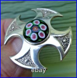 Scottish Brooch Caithness Glass Sterling Silver hm for 1971 1979 1972 Edinburgh