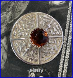 Scottish Brooch Solid Silver Silver Thistle Hallmarked Glasgow Dates 1951