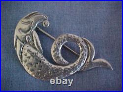 Scottish Celtic Cai Iona Sterling Silver Sea Monster Pin Brooch Scotland Vintage