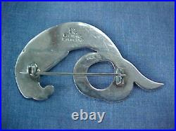 Scottish Celtic Cai Iona Sterling Silver Sea Monster Pin Brooch Scotland Vintage