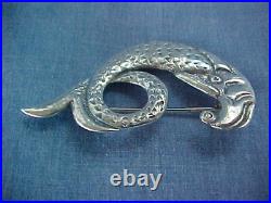 Scottish Celtic Cai Iona Sterling Silver Sea Monster Pin Brooch Scotland Vintage