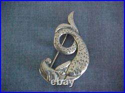 Scottish Celtic Cai Iona Sterling Silver Sea Monster Pin Brooch Scotland Vintage