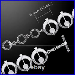 Scottish Celtic Thistle 925 Sterling Silver Bracelet Heritage Ancestry Jewelry