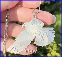 Scottish Eagle STERLING SILVER Necklace 18 Handmade LARGE Unusual GQTY 1992 18g