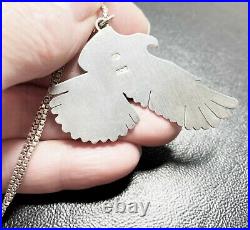 Scottish Eagle STERLING SILVER Necklace 18 Handmade LARGE Unusual GQTY 1992 18g