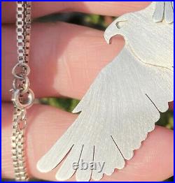 Scottish Eagle STERLING SILVER Necklace 18 Handmade LARGE Unusual GQTY 1992 18g