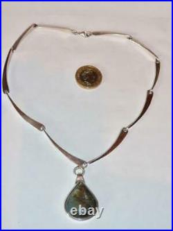 Scottish Edinburgh Solid Sterling Silver Labradorite Ladies 16 Necklace Choker