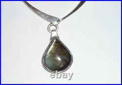 Scottish Edinburgh Solid Sterling Silver Labradorite Ladies 16 Necklace Choker