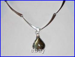 Scottish Edinburgh Solid Sterling Silver Labradorite Ladies 16 Necklace Choker