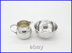 Scottish Edwardian Sterling Silver Crested Sugar Bowl & Cream Jug 1910 Antique