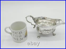 Scottish George II Sterling Silver Floral Sauce Boat Antique c1745 Edinburgh Scottish George II Sterling Silver Floral Sauce Boat Antique c1745 Edinburgh
