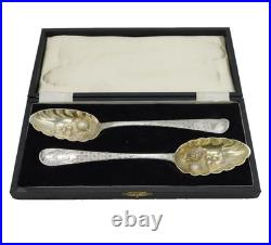 Scottish George III Pair of Sterling Silver Berry Spoons Antique c1790 Edinburgh