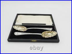 Scottish George III Pair of Sterling Silver Berry Spoons Antique c1790 Edinburgh