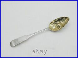 Scottish Georgian Sterling Silver Berry Dessert Serving Spoon 1810 Antique