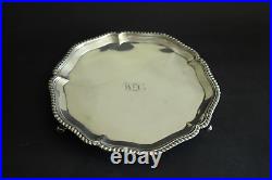 Scottish Georgian Sterling Silver Tray Salver Footed Edinburgh 1776