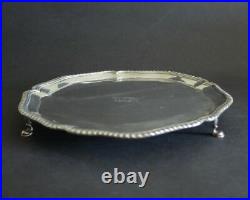 Scottish Georgian Sterling Silver Tray Salver Footed Edinburgh 1776