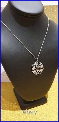 Scottish IONA Silver Smoky Quartz Pendant Necklace by John Hart Silversmith IONA