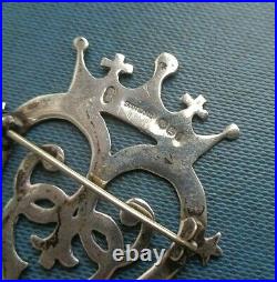 Scottish IONA Stg. Silver Luckenbooth Sweetheart Brooch Dawson Bowman 1970 Edin