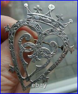 Scottish IONA Stg. Silver Luckenbooth Sweetheart Brooch Dawson Bowman 1970 Edin