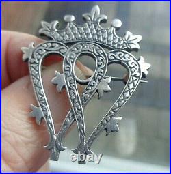 Scottish IONA Stg. Silver Luckenbooth Sweetheart Brooch h/m 1975 John Hart