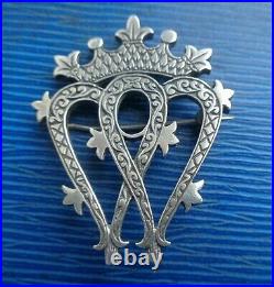 Scottish IONA Stg. Silver Luckenbooth Sweetheart Brooch h/m 1975 John Hart