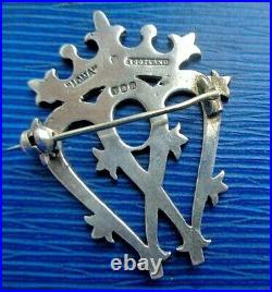 Scottish IONA Stg. Silver Luckenbooth Sweetheart Brooch h/m 1975 John Hart