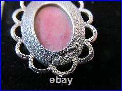 Scottish Isla Rose Agate Chester Sterling Silver 1927 Necklace 24 Rope Chain