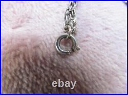 Scottish Isla Rose Agate Chester Sterling Silver 1927 Necklace 24 Rope Chain