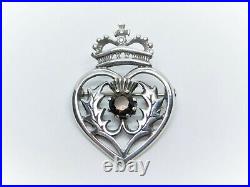 Scottish Luckenbooth Smokey Quartz Sterling Silver Brooch Pin Malcolm Grey c1984