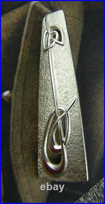 Scottish Ola Gorie Jewellery Silver Viking Ship Brooch 1987