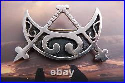 Scottish Ola Gorie Pictish Crescent & V Rod Silver Brooch Pin 1969